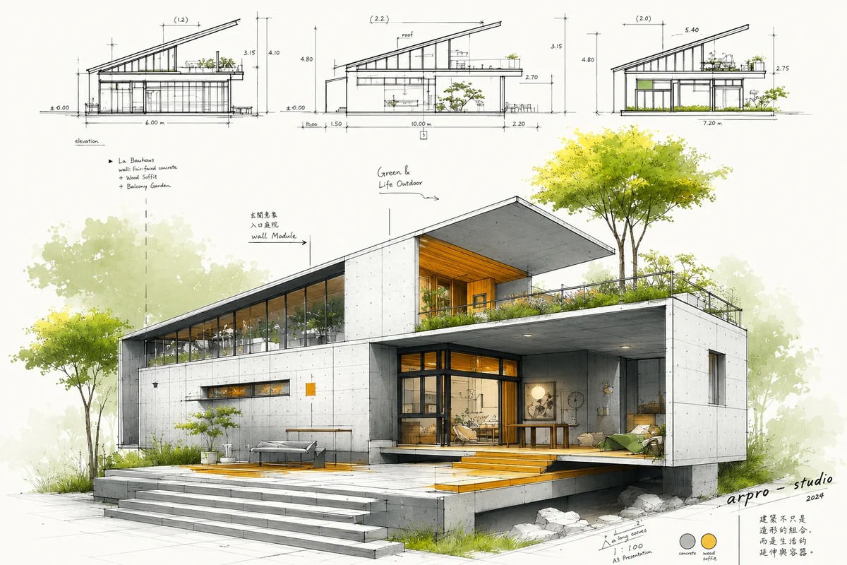 Architectural design and modern home construction by Sri Sunrise Associates
